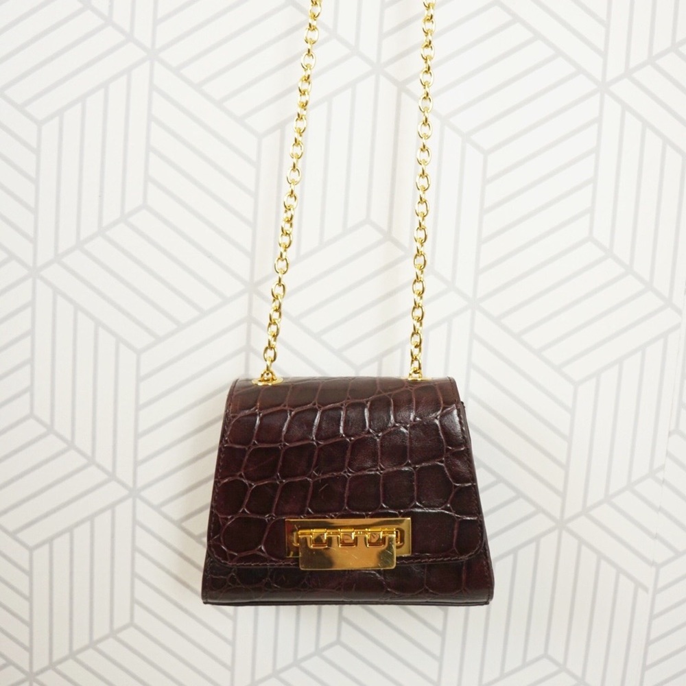 Zac By Zac Posen purple Croc Mini Eartha Bag